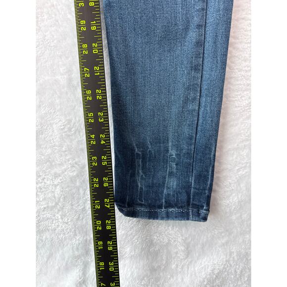 Flying Monkey Low Rise Skinny Jeans Size 27 Destroyed Stretch Denim Medium Wash - Picture 6 of 9